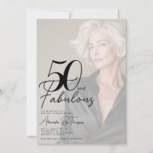 Guión de 50 y fabuloso Foto Cumpleaños 50