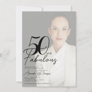 Invitación Guión de 50 y fabuloso Foto Cumpleaños número 50
