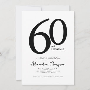 Invitación Guión de 60 y fabuloso Fiesta de cumpleaños número