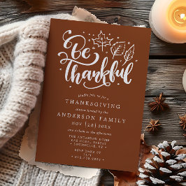 Invitación Guión de Acción de Gracias Sé Agradecido Cena Marr
