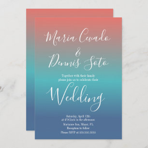 Invitación Guión de ajuste de degradado negrita boda