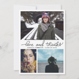 Invitación Guión de amor y agradecimiento de graduado lindo t