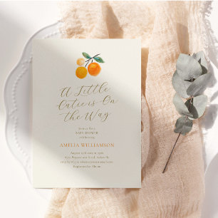 Invitación Guion de Baby Shower de Citrus Little Cutie Waterc