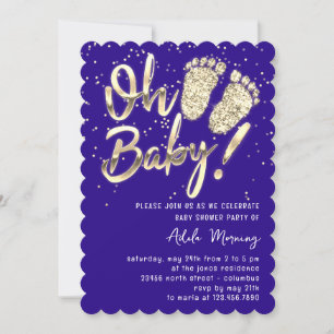 Invitación Guión de Baby Shower de los pies de los pasteles d