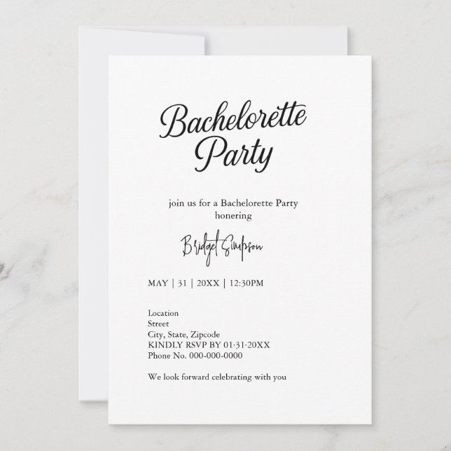 Invitación Guión de bachillerato blanco y negro eterno (Anverso)