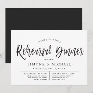 Invitación Guión de baile   Cena mínima de ensayo