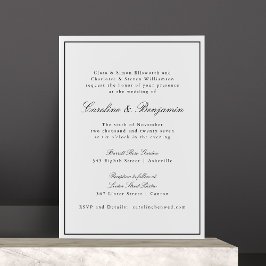 Invitación Guión de borde clásico formal Elegante Boda RSVP