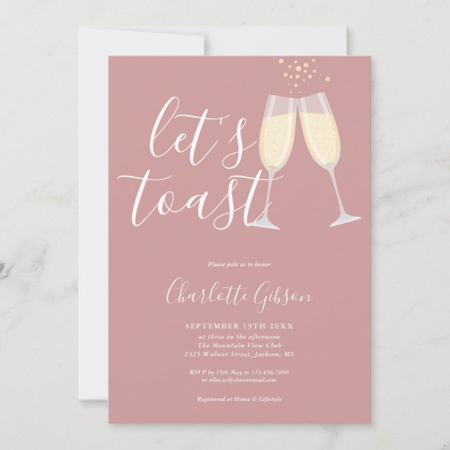 Invitación Guión de Brindis para Despedida de Soltera Rosa Po (Anverso)
