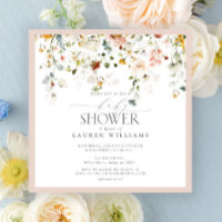 Guión de caída de color rosa pastel Baby Shower