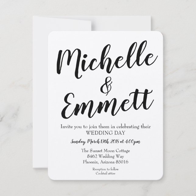 Invitación Guión de caligrafía Boda Rústica Kraft Elegante (Anverso)