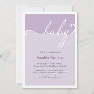 Invitación Guión de caligrafía de lavanda moderna Baby Shower