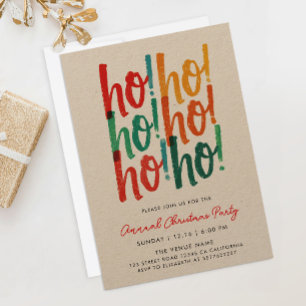 Invitación Guión de Caligrafía de Navidad Colorido Moderno y