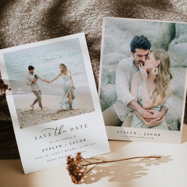 Invitación Guión de caligrafía elegante EVELYN Guardar fecha (Subido por el creador)