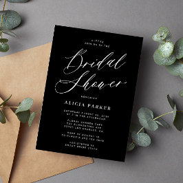 Invitación Guión de caligrafía elegante simple ducha de novia