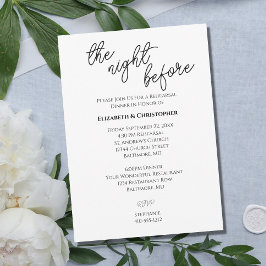 Invitación Guion de Caligrafía Ensayo de Boda Minimalista