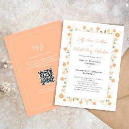 Invitación Guión de caligrafía floral elegante para la boda