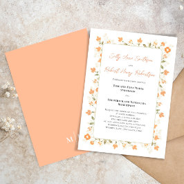Invitación Guión de caligrafía floral elegante para la boda