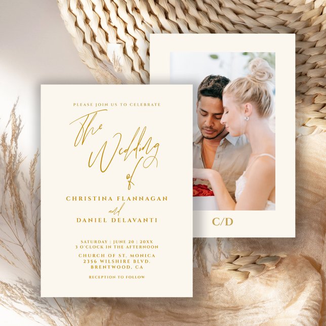 Invitación Guión De Caligrafía minimalista El Boda De (Subido por el creador)