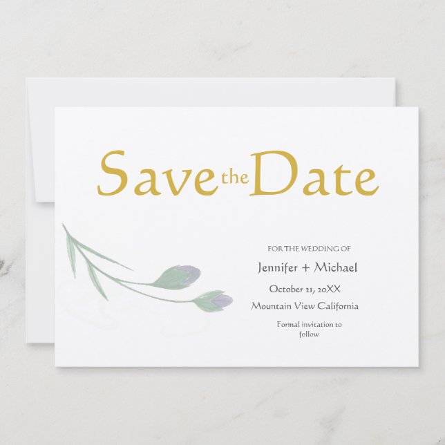 Invitación Guión de caligrafía Minimalista moderna boda (Anverso)