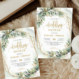 Invitación Guión de caligrafía moderna vegetación Wedding Sho