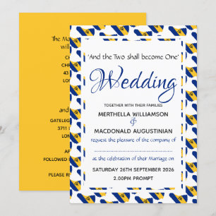 Invitación Guión de celebración de boda personalizada BARBADO