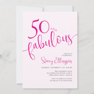 Invitación Guión de cincuenta y fabulosas cumpleaños 50 en ro