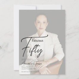 Invitación Guión de cincuenta y fabulosas fiesta de cumpleaño