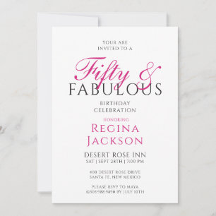 Invitación Guión de cincuenta y fabuloso Cumpleaños 50 fiesta