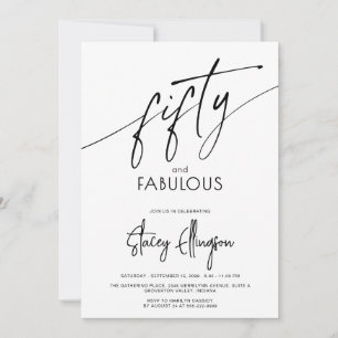 Invitación Guión de cincuenta y fabuloso Cumpleaños 50 Fiesta