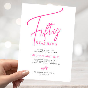 Invitación Guión de cincuenta y fabuloso Cumpleaños 50 Fiesta