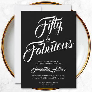 Invitación Guión de cincuenta y fabuloso Cumpleaños 50 Fiesta