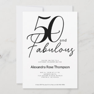 Invitación Guión de cincuenta y fabuloso Cumpleaños 50 Fiesta