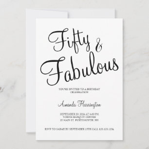 Invitación Guión de cincuenta y fabuloso Cumpleaños 50 Fiesta