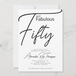Invitación Guión de cincuenta y fabuloso fiesta de cumpleaños