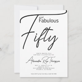 Invitación Guión de cincuenta y fabuloso fiesta de cumpleaños