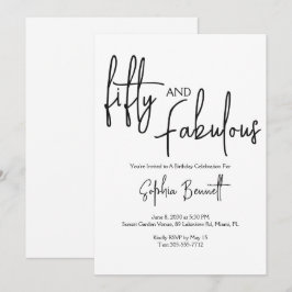 Invitación Guión de cincuenta y fabuloso Fiesta de cumpleaños