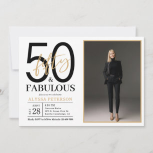 Invitación Guion de cincuenta y fabuloso Foto Cumpleaños 50 I