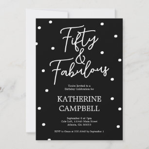 Invitación Guión de cincuenta y fabulosos cumpleaños 50