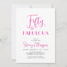 Guión de cincuenta y fabulosos cumpleaños 50 rosa