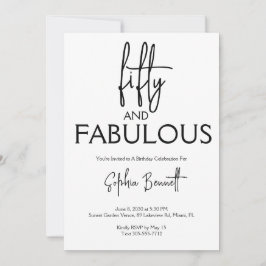 Invitación Guión de cincuenta y fabulosos fiesta de cumpleaño