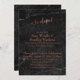 Invitación Guion de cobre Nos escapamos Guion en mármol negro