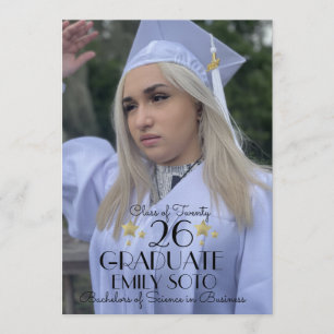Invitación Guión de collage de graduación de 2026 Estrellas F