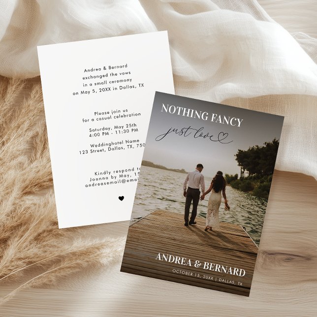 Invitación Guión de corazón moderno Sin nada elegante Solo am (Subido por el creador)