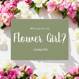 Invitación Guion de Dama de Flores Verde Salvia 