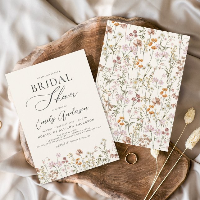 Invitación Guión de ducha de novia Boho Wildflower (Subido por el creador)