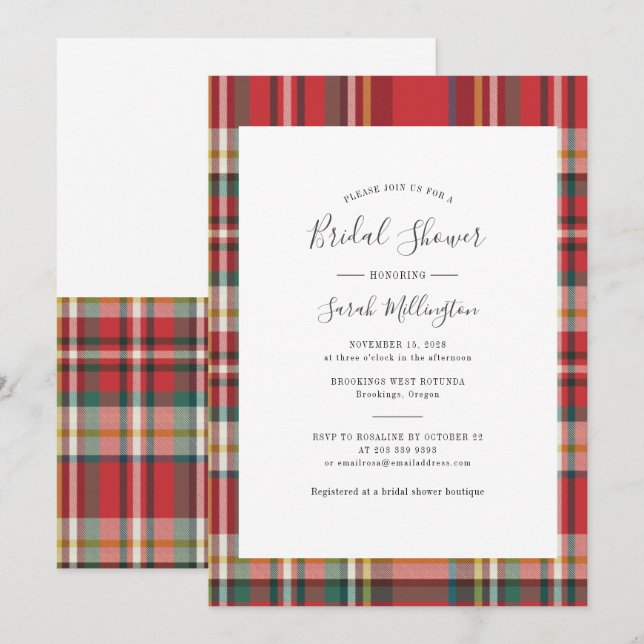 Invitación Guión de ducha de novia ruso moderno (Anverso / Reverso)