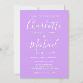 Invitación Guion de firma Bodas Chic Lavanda Lila