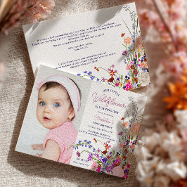 Invitación Guión de flor silvestre de moda moderna foto prime