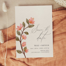 Invitación Guión de Flor silvestre Guardar la fecha