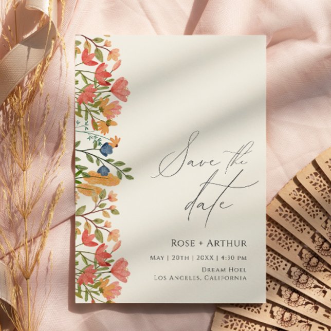 Invitación Guión de Flor silvestre Guardar la fecha (Subido por el creador)